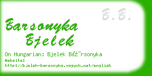 barsonyka bjelek business card